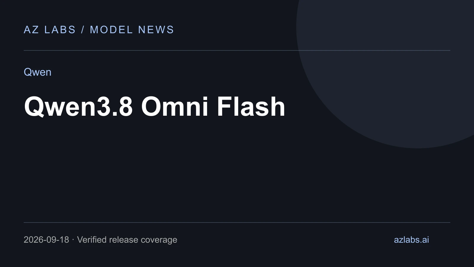 Original AZ Labs editorial cover for Qwen3.8-Omni-Flash: Qwen expands its omnimodal agent line