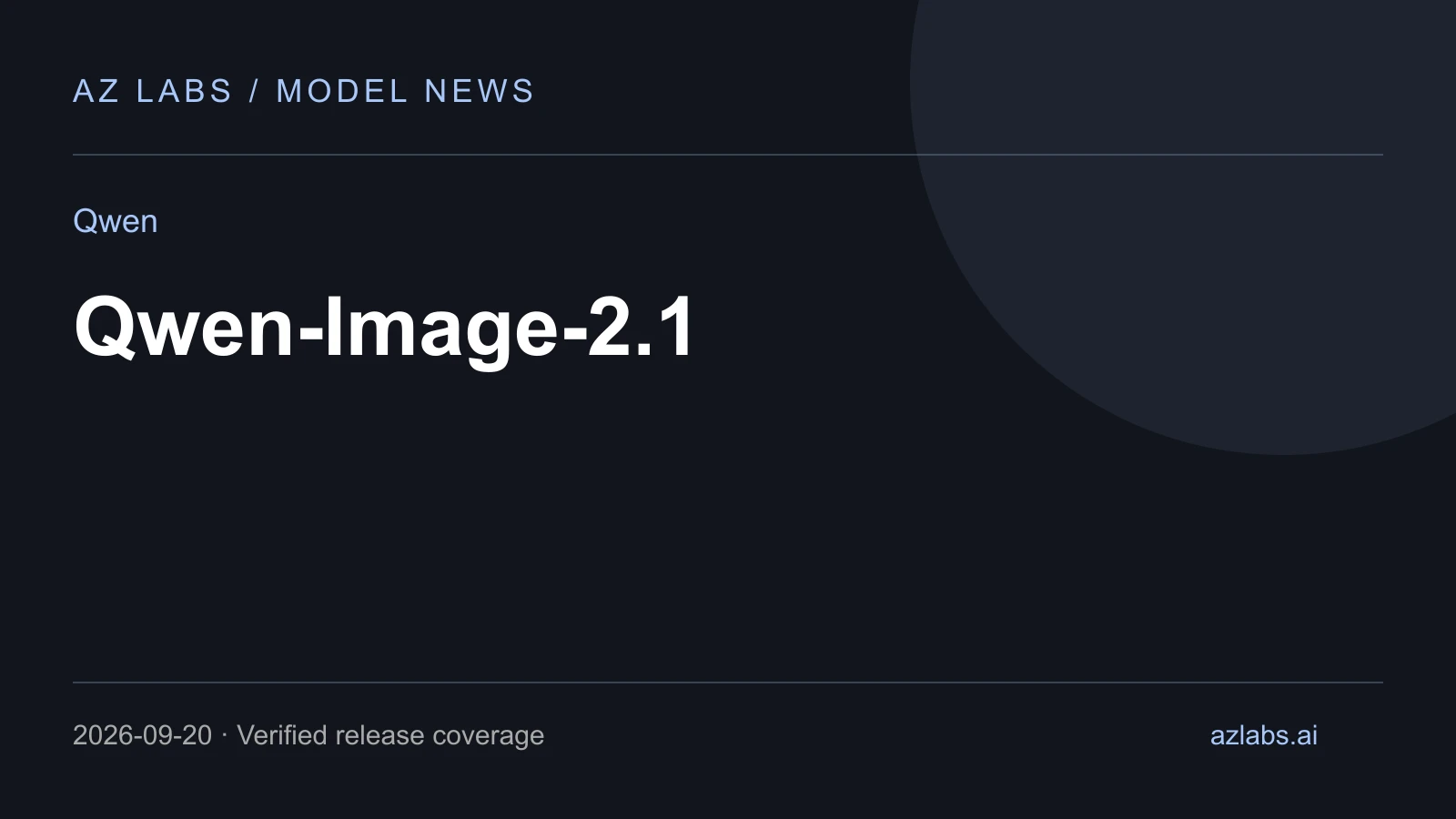 Original AZ Labs editorial cover for Qwen-Image-2.1: transparent assets and image editing in one model